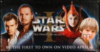 7d115 PHANTOM MENACE video vinyl banner 1999 George Lucas, Star Wars Episode I, art by Drew Struzan