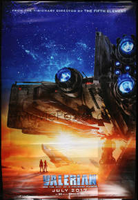 7d118 VALERIAN & THE CITY OF A THOUSAND PLANETS vinyl banner 2017 Luc Besson, image of ship!