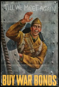 7d173 TILL WE MEET AGAIN BUY WAR BONDS 40x60 WWII war poster 1942 cool art by Joseph Hirsch!