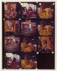 7f012 BEYOND THE VALLEY OF THE DOLLS color 8x10.25 contact sheet 1970 some candids of Russ Meyer!