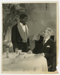 7f181 BIG BOY 8x10 still 1930 Al Jolson in blackface waiting on man in restaurant by Mack Elliott!