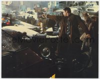 7f014 BLADE RUNNER color 8x10 still 1982 Harrison Ford in street pointing gun, Ridley Scott classic!