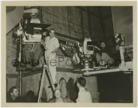 7f212 BRIGADOON candid 8x10 still 1954 director Vincente Minnelli climbs ladder to survey a scene!