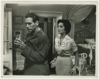 7f239 CAT ON A HOT TIN ROOF 8x10.25 still 1958 Elizabeth Taylor as Maggie the Cat argues w/Paul Newman!