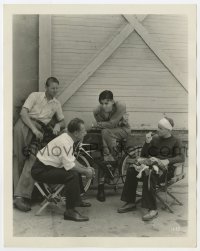 7f260 CLARK GABLE deluxe 8x10 still 1930s clean shaven on bicycle with three men between scenes!