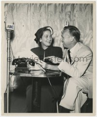 7f320 DOROTHY LAMOUR 8.25x10 radio publicity still 1950s going over script for ABC radio program!