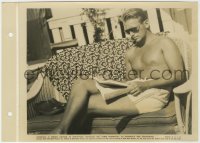 7f323 DOUGLAS FAIRBANKS JR 8x11 key book still 1938 swimsuit & sunglasses lounging & reading book!