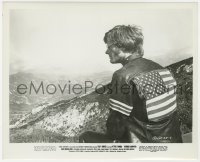 7f333 EASY RIDER 8.25x10 still 1969 iconic image of biker Peter Fonda wearing American flag jacket!