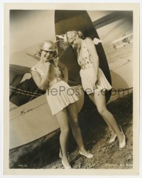7f364 FLYING DOWN TO RIO 8x10 still 1933 barely dressed chorus girls in cool outfits by airplane!