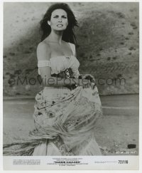 7f448 HANNIE CAULDER 8.25x10 still 1972 full-length Raquel Welch in low-cut blouse holding skirt!