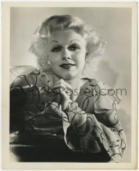 7f539 JEAN HARLOW deluxe 8x10 still 1930s seated portrait with hands clasped by George Hurrell!