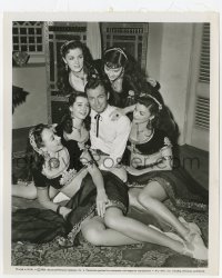 7f604 LITTLE EGYPT candid 8x10 key book still 1951 Mark Stevens trapped by bevy of dancing beauties!