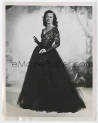 7f641 MARGARET LOCKWOOD 7.25x9 news photo 1947 in black lace gown with twinkling cut-steel stars!