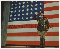 7f070 PATTON color 8x9.75 still 1970 best portrait of George C. Scott as WWII general by flag!