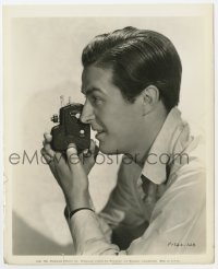 7f771 RAY MILLAND 8x10 key book still 1937 close profile portrait holding portable camera!