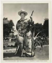 7f782 RIDE 'EM COWBOY 8x10 still 1942 wacky cowboy Lou Costello posing with gun on goat's back!