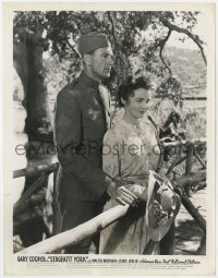7f822 SERGEANT YORK 8x10.25 still 1941 c/u of Gary Cooper with Joan Leslie on bridge, Howard Hawks