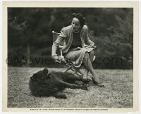 7f911 THIS LOVE OF OURS candid 8.25x10 still 1945 Merle Oberon relaxing with her dog between scenes!