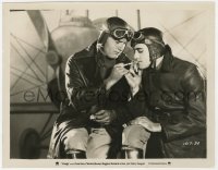7f986 WINGS 8x10.25 still 1927 c/u of Richard Arlen lighting Buddy Rogers' cigarette by airplane!