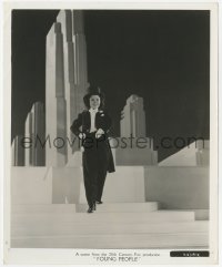 7f998 YOUNG PEOPLE 8.25x10 still 1940 Shirley Temple in top hat & tails on skyscraper set!
