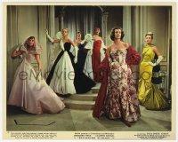 7f029 DESIGNING WOMAN color English FOH LC 1957 Lauren Bacall with five beautiful models!