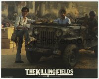 7f049 KILLING FIELDS color English FOH LC 1984 Sam Waterston & Haing S. Ngor by jeep in Cambodia!