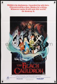 7g546 BLACK CAULDRON Aust 1sh 1985 first Walt Disney CG, cool fantasy art by Paul Wenzel!