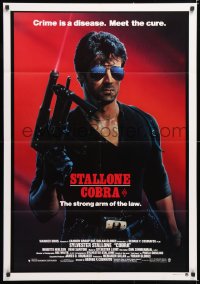 7g554 COBRA Aust 1sh 1986 crime is a disease and Sylvester Stallone is the cure!