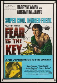 7g577 FEAR IS THE KEY Aust 1sh 1973 Alistair MacLean, art of Barry Newman & Suzy Kendall!