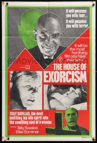 7g588 HOUSE OF EXORCISM Aust 1sh 1974 Mario Bava, wacky images of Telly Savalas, Elke Sommer!