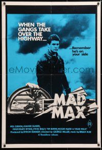 7g602 MAD MAX Aust 1sh R1981 Mel Gibson & Miller post-apocalyptic classic, he's on your side!