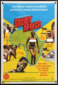 7g632 SECRET AFRICA Aust 1sh 1969 Africa Segreta, documentary, images of natives!
