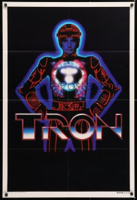 7g653 TRON teaser Aust 1sh 1982 Walt Disney, great image of Boxleitner in title role in red suit!