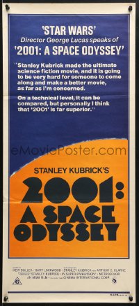 7g657 2001: A SPACE ODYSSEY Aust daybill R1978 George Lucas says it's better than Star Wars!