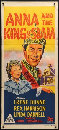 7g672 ANNA & THE KING OF SIAM Aust daybill 1946 art of pretty Irene Dunne, Rex Harrison!
