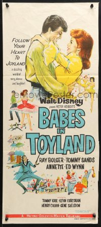 7g677 BABES IN TOYLAND Aust daybill 1961 Walt Disney, Ray Bolger, Tommy Sanders, Annette, musical!