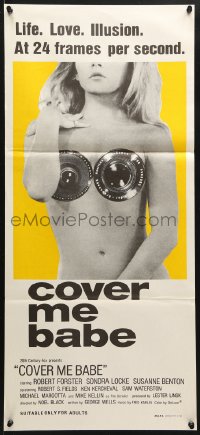 7g728 COVER ME BABE Aust daybill 1970 sexiest camera lense on nude girl image!
