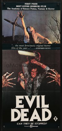 7g765 EVIL DEAD Aust daybill 1984 Sam Raimi cult classic, Bruce Campbell, different images!