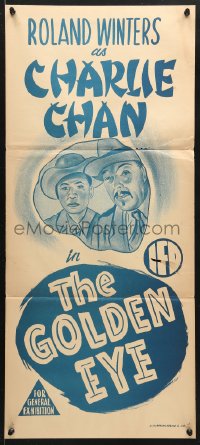 7g792 GOLDEN EYE Aust daybill 1948 Mantan Moreland, Roland Winters as Charlie Chan!