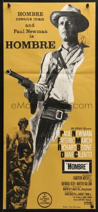 7g810 HOMBRE Aust daybill 1966 Paul Newman, Fredric March, directed by Martin Ritt, it means man!