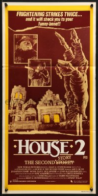 7g814 HOUSE II: THE SECOND STORY Aust daybill 1987 great different horror art of severed hand!