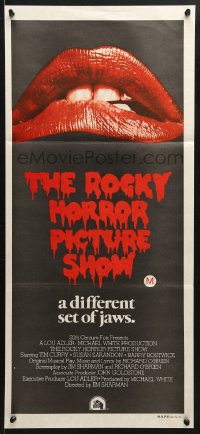 7g908 ROCKY HORROR PICTURE SHOW Aust daybill 1975 c/u lips image, a different set of jaws!