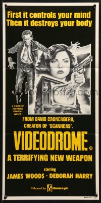 7g967 VIDEODROME Aust daybill 1984 David Cronenberg, James Woods, huge c/u of Debbie Harry, sci-fi!