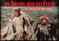 7g371 QUEST FOR FIRE German 33x47 1982 Jean-Jacques Annaud, prehistoric cavemen!