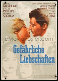 7g406 DANGEROUS LOVE AFFAIRS German 1961 Les Liaisons Dangereuses, Moreau, Vadim, gray style!