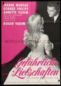7g407 DANGEROUS LOVE AFFAIRS German 1961 Les Liaisons Dangereuses, Moreau, Vadim, pink style!
