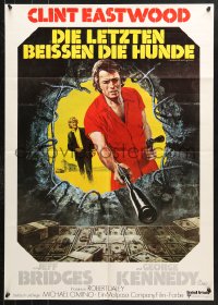 7g498 THUNDERBOLT & LIGHTFOOT German 1974 art of Clint Eastwood with HUGE gun by Ken Barr!