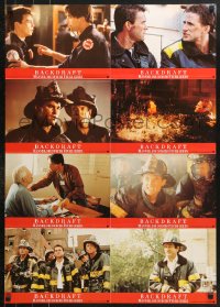 7g531 BACKDRAFT #2 German LC poster 1991 firefighter Kurt Russell in blaze, directed by Ron Howard!