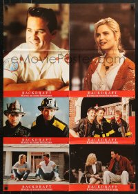 7g532 BACKDRAFT #3 German LC poster 1991 firefighter Kurt Russell in blaze, directed by Ron Howard!