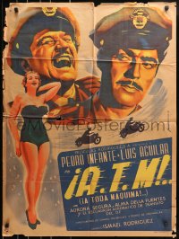 7g236 A.T.M. Mexican poster 1951 A Toda Maquina, Pedro Infante & Luis Aguilar!